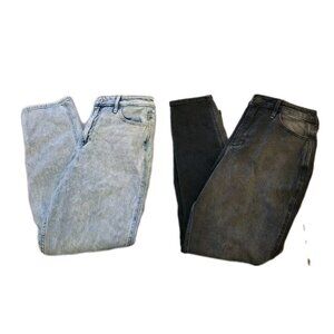 Hollister Women's 3R 26x27 Black And Blue  Jeans Curvy Vintage Stretch  Mom Jean